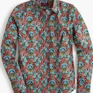 J.Crew Perfect shirt Button Up Long Sleeve Liberty primrose floral Red Green 0